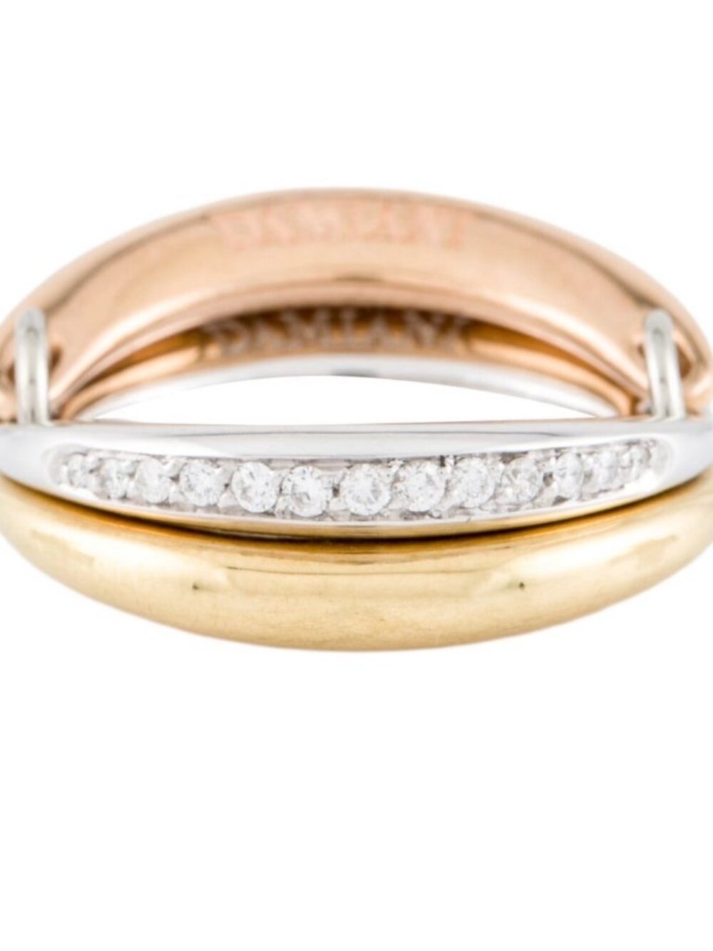 DAMIANI 18K 750 MULTI-COLOR DIAMOND BAND RING